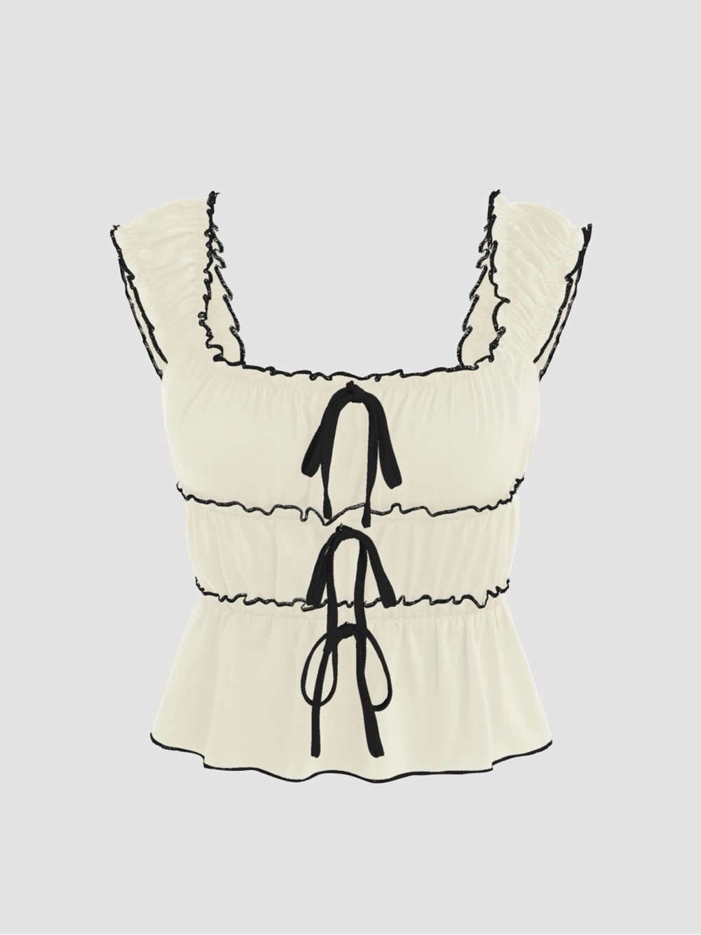 bow ruffle blouse